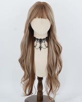 30Inch Long Brown Highlight Blonde Synthetic Wig HW866