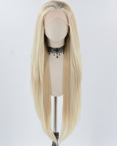 30Inch Skunk Stripe Blonde Brown Synthetic Lace Front Wig WW804