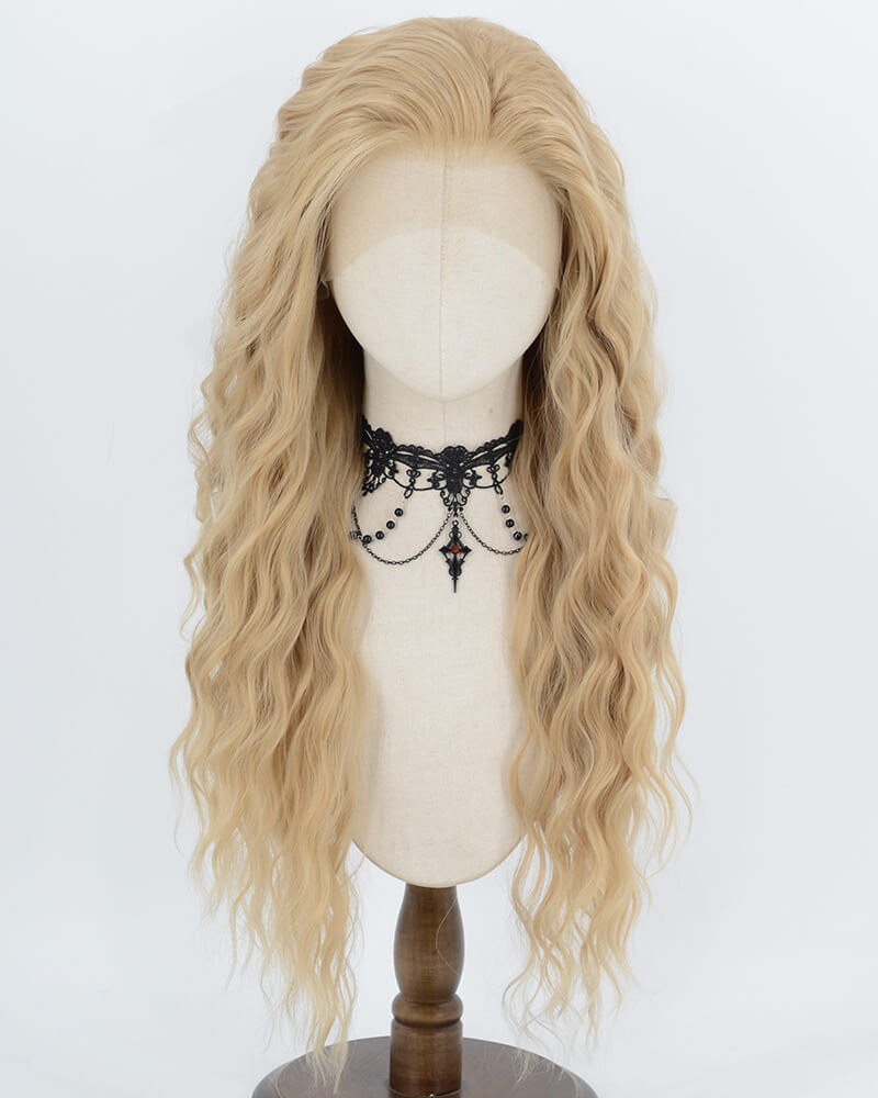 Blonde Curly Synthetic Lace Front Wig WW1088