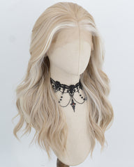 Blonde White Highlights Synthetic Lace Front Wig WW1074