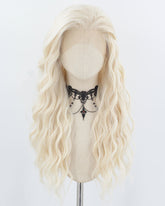 Long Platinum Blonde Synthetic Lace Front Wig WT190