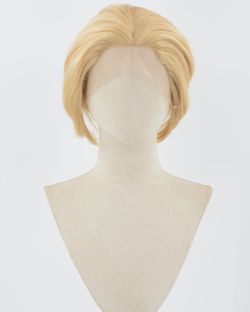 Golden Short Synthetic Lace Front Men's Wig MW003
