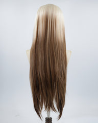 30Inch Blonde Ombre brown Synthetic Lace Front Wig WW539
