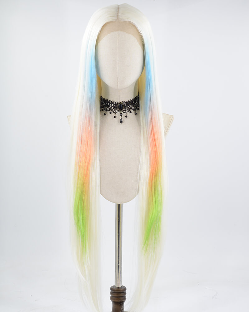 Blonde Rainbow Synthetic Lace Front Wig WW568