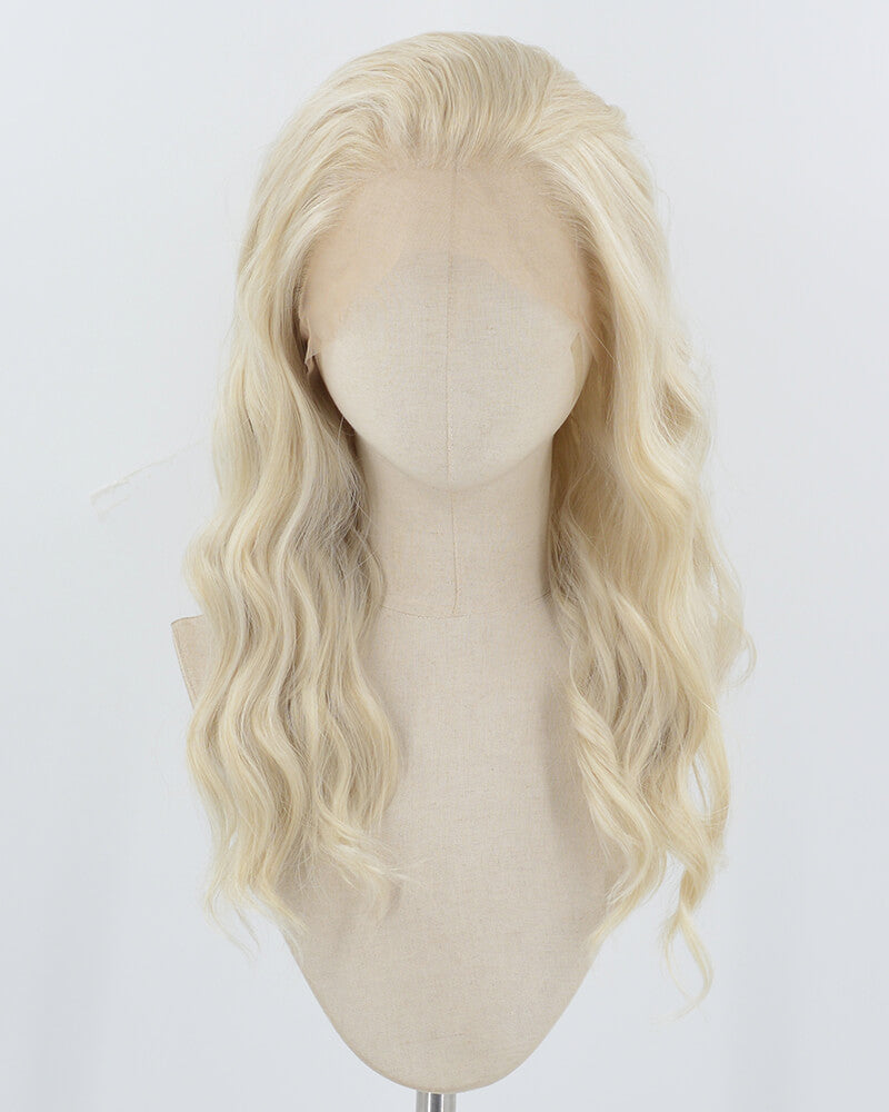 Ash Blonde Curly Synthetic Lace Front Wig WW930