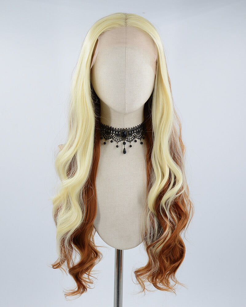 Blonde Ombre Brown Synthetic Lace Front Wig WW508