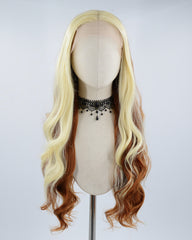 Blonde Ombre Brown Synthetic Lace Front Wig WW508