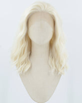 Platinum Blonde Curly Synthetic Lace Front Wig WW925