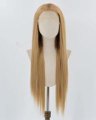 Blonde Long Straight Synthetic Lace Front Wig WW880