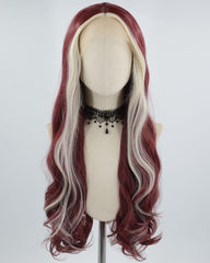 Blonde Mixed Wine Red Synthetic Lace Front Wig WW641