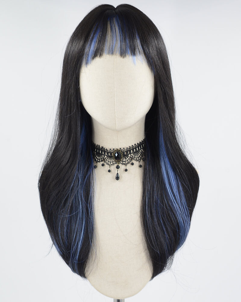 Blue Black Synthetic Wig HW433