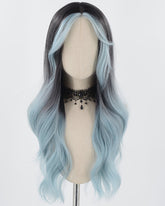 Blue Black Wavy Synthetic Wig HW523
