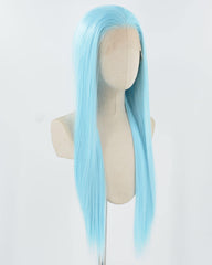 Light Blue Straight Synthetic Lace Front Wig WW1037