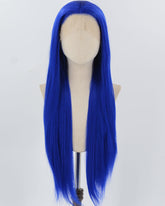 Long Blue Straight Synthetic Lace Front Wig WW509