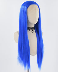 Blue Long Straight Synthetic LaceFrontWig WW765