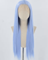 Blue Long Straight Synthetic Lace Front Wig WW849