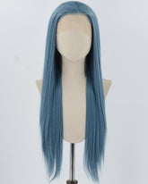 Long Straight Blue Synthetic Lace Front Wig WW816