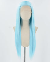 Light Blue Straight Synthetic Lace Front Wig WW1037