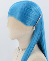 38Inch Long Sky Blue Synthetic Lace Front Wig WW1031