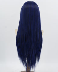 Black Blue Long Straight Synthetic Lace Front Wig WW991