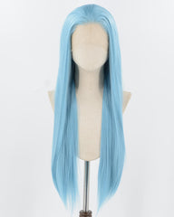 Blue Long Straight Synthetic Lace Front Wig WW951