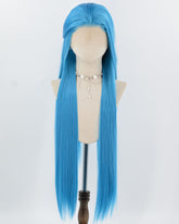 38Inch Long Sky Blue Synthetic Lace Front Wig WW1031