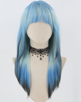 Blue Ombre Black Synthetic Wig HW624