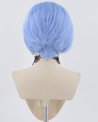 Blue Short Synthetic Lace Front Men's Wig MW012