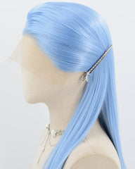 Blue Long Straight Synthetic Lace Front Wig WW994