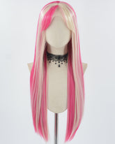 Hot Pink Blonde Synthetic Lace Front Wig WW777