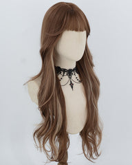 Brown Highlights Blonde Long Wavy Synthetic Wig HW850