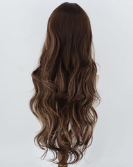 Long Brown Highlights Blonde Synthetic Wig HW837