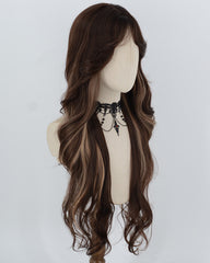 Long Brown Highlights Blonde Synthetic Wig HW837