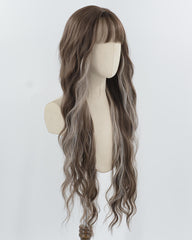 34Inch Long Brown Blonde Curly Synthetic Wig HW732