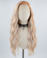 Blonde White Highlights Curly Synthetic Lace Front Wig WW637