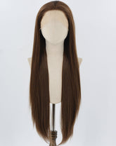 Long Straight Brown Synthetic Lace Front Wig WW885