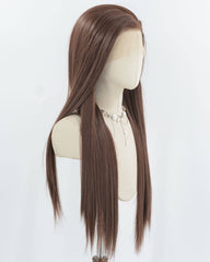 Brown Long Straight Synthetic Lace Front Wig WW973