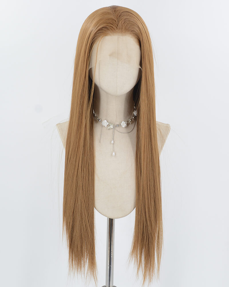 Brown Long Straight Synthetic Lace Front Wig WW972