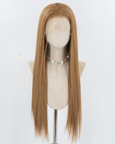 Brown Long Straight Synthetic Lace Front Wig WW972