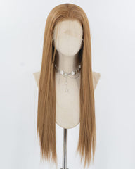 Brown Long Straight Synthetic Lace Front Wig WW972