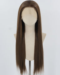 Brown Straight Long Synthetic Lace Front Wig WW352