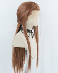 Brown Straight Synthetic Lace Front Men's Wig MW063
