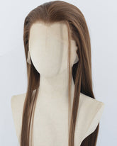 Brown Straight Synthetic Lace Front Men's Wig MW062
