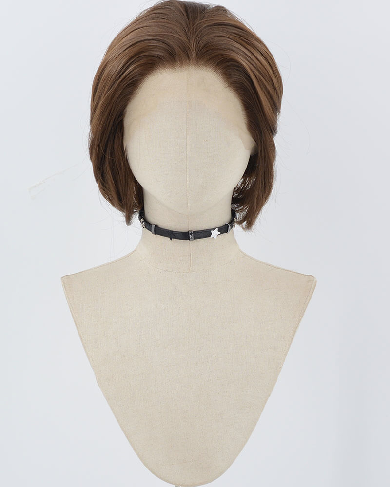 Light Brown Short Synthetic Lace Front Men's Wig MW026