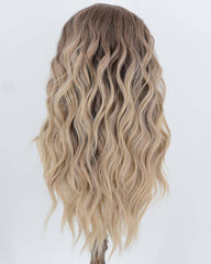 Brown Ombre Blonde Curly Synthetic Lace Front Wig WW1054