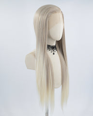 Grey Brown Ombre Blonde Synthetic Lace Front Wig WW528