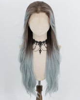 Brown Ombre Grey Green Synthetic Lace Front Wig WW1065