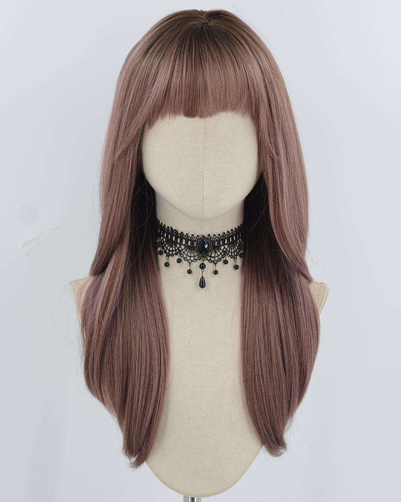 Brown Ombre Pink Synthetic Wig HW764