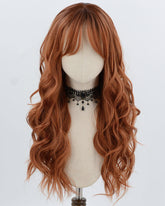 Brown Red Curly Synthetic Wig HW778