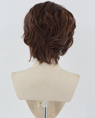 Brown Short Synthetic Lace Front Men's Wig MW027